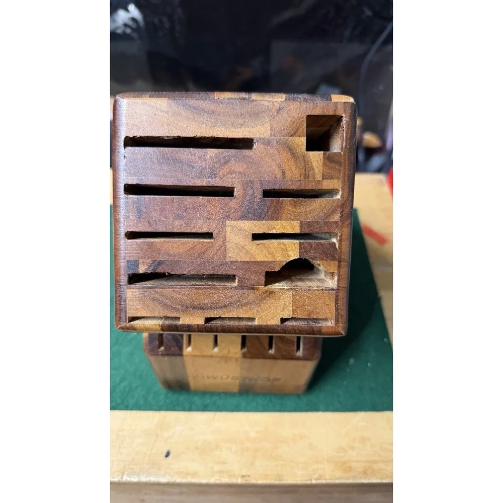 Wüsthof Wooden Knife Block Storage Holder Countertop‎ Organizer Damaged